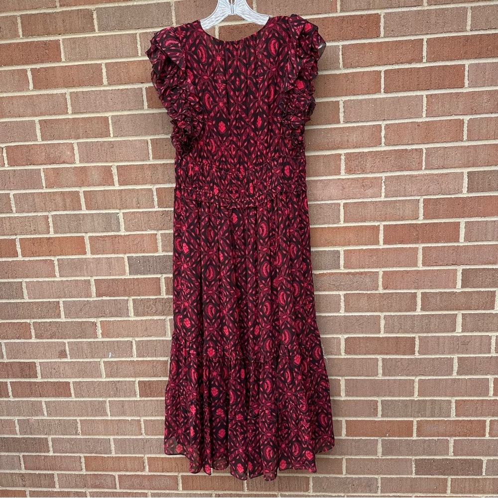 Ulla Johnson Anika Silk Midi Dress fuchsia Size 6 - Picture 9 of 15